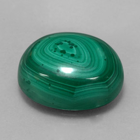 Malaquita verde natural 17,27ct, corte oval, opaco