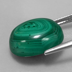 Malaquita verde natural 17,27ct, corte oval, opaco