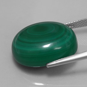 Malaquita verde natural 33,16ct, corte oval, opaco
