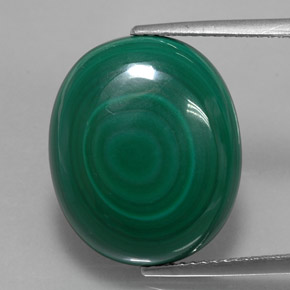 Malaquita verde natural 18,06ct, corte oval, opaco
