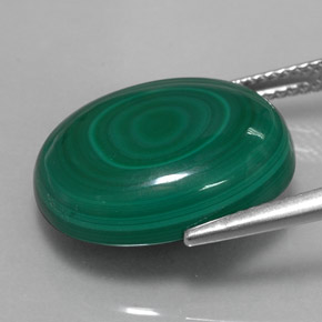 Malaquita verde natural 18,06ct, corte oval, opaco