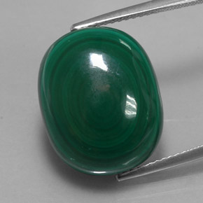 Malaquita verde natural 19,51ct, corte oval, opaco