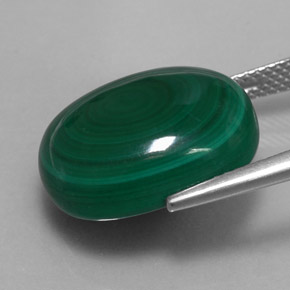 Malaquita verde natural 19,51ct, corte oval, opaco
