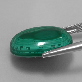 Malaquita verde natural 17,63ct, corte oval, opaco