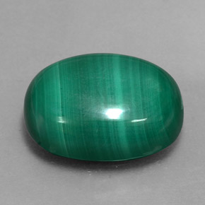 Malaquita verde natural 14,85ct, corte oval, opaco