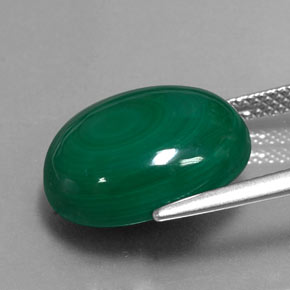 Malaquita verde natural 13,11ct, corte oval, opaco