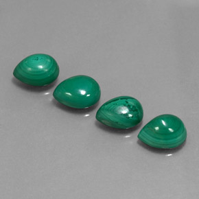 Pedras preciosas de malaquita verde natural de  ct, formato de pêra, opaco