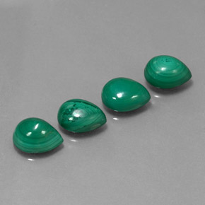 Pedras preciosas de malaquita verde natural de  ct, formato de pêra, opaco