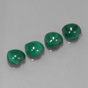 Pedras preciosas de malaquita verde natural de  ct, formato de coração, opaco