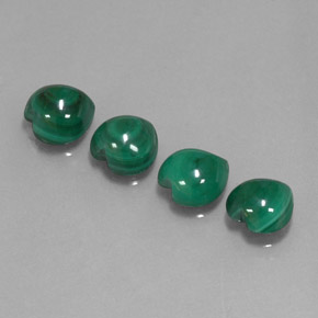 Pedras preciosas de malaquita verde natural de  ct, formato de coração, opaco