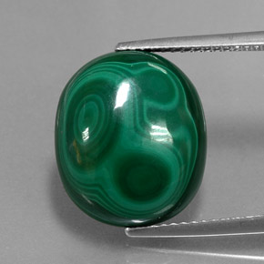 Malaquita verde natural 14,79ct, corte oval, opaco