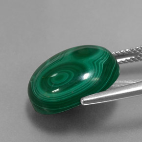 Malaquita verde natural 14,79ct, corte oval, opaco