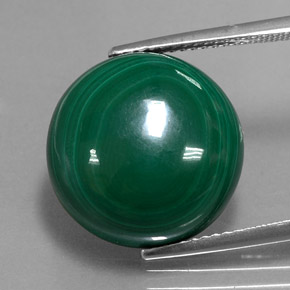 Malaquita verde natural 21,31ct, corte redondo, opaco