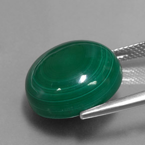Malaquita verde natural 21,31ct, corte redondo, opaco