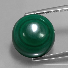 Malaquita verde natural 15,62ct, corte redondo, opaco