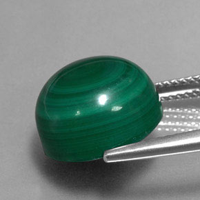 Malaquita verde natural 15,62ct, corte redondo, opaco