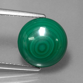 Malaquita verde natural 7,16ct, corte redondo, opaco