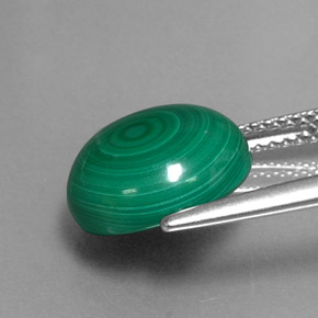 Malaquita verde natural 7,16ct, corte redondo, opaco