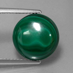 Malaquita verde natural 9,24ct, corte redondo, opaco