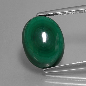 Malaquita verde natural 8,38ct, corte oval, opaco
