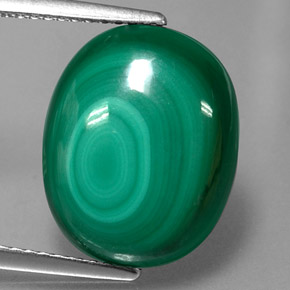 Malaquita Verde Multicolor Natural 10.63ct, Corte Oval, Opaco