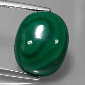 Malaquita verde natural 13,04ct, corte oval, opaco