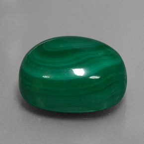 Malaquita verde natural 13,04ct, corte oval, opaco