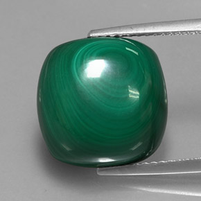 Malaquita verde natural 15,20ct, almofada cortada, opaco
