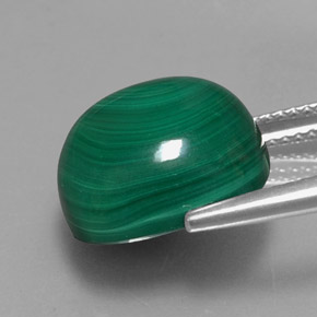 Malaquita verde natural 15,20ct, almofada cortada, opaco