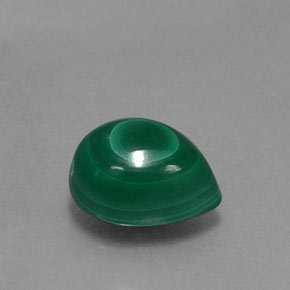 Malaquita verde natural 3,08ct, formato de pêra, opaco