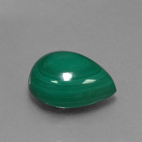 Malaquita verde natural 4,09ct, formato de pêra, opaco