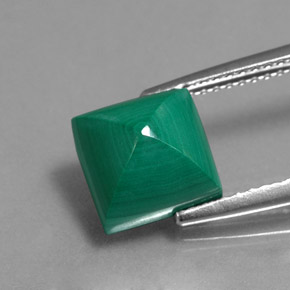 Malaquita verde natural 4,15ct, quadrado, opaco