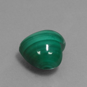 Malaquita verde natural 5,81ct, formato de coração, opaco