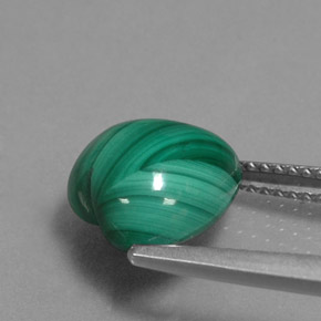 Malaquita verde natural 5,81ct, formato de coração, opaco
