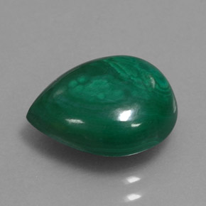 Malaquita verde natural 5,58ct, formato de pêra, opaco