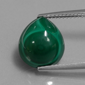 Malaquita verde natural 8,20ct, formato de pêra, opaco