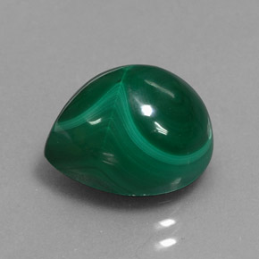 Malaquita verde natural 8,20ct, formato de pêra, opaco