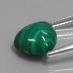 Malaquita verde natural 6,13ct, trillion, opaco