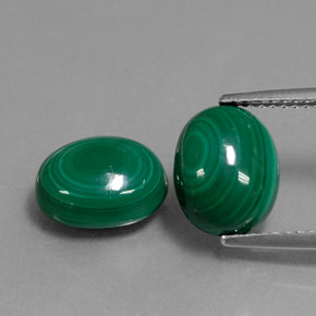 Pedras preciosas de malaquita verde natural de  ct, corte oval, opaco