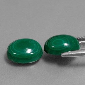 Pedras preciosas de malaquita verde natural de  ct, corte oval, opaco