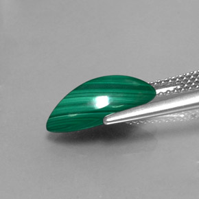 Malaquita verde natural 3,43ct, marquise, opaco