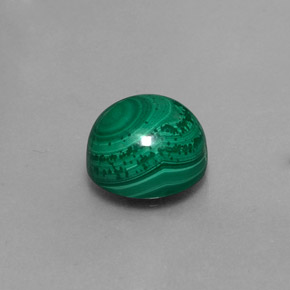 Malaquita verde natural 5,27ct, corte redondo, opaco