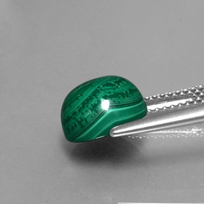Malaquita verde natural 5,27ct, corte redondo, opaco