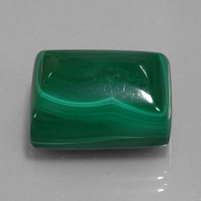 Malaquita verde natural 21,76ct, baguete, opaco