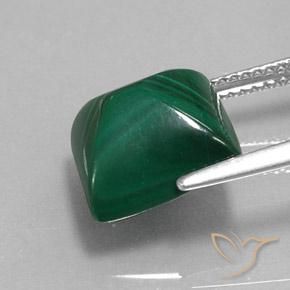 Malaquita verde natural 9,85ct, quadrado, opaco