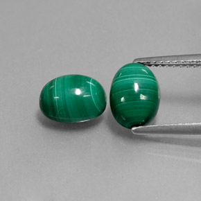 Pedras preciosas de malaquita verde natural de  ct, corte oval, opaco