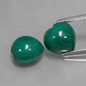 Pedras preciosas de Malaquita Verde Multicolor natural de  ct, Formato de coração, Opaco