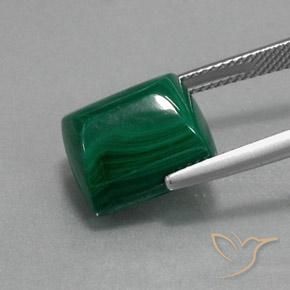 Malaquita Verde Natural 13.94ct, baguete, Opaco