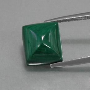 Malaquita verde natural 12,79ct, baguete, opaco