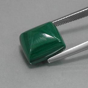 Malaquita verde natural 12,79ct, baguete, opaco